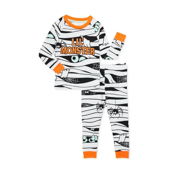 Kids Children Size 6 Mummy Glow In The Dark Halloween Pajama Set LS Top & Jogger - Picture 1 of 4